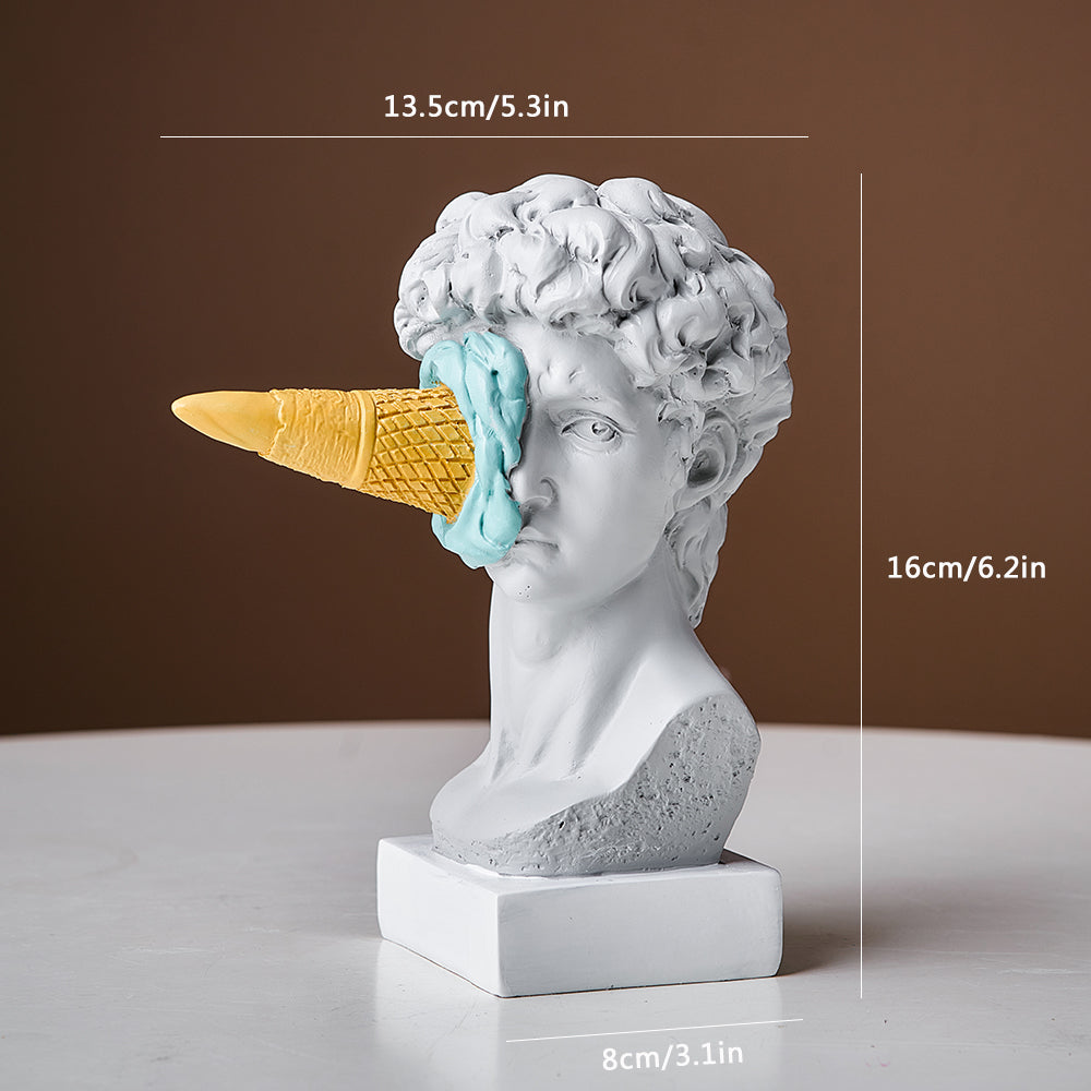 David Ice Cream Statue Home Decor for Creative Bookshelf Display Tiffany Blue NaLani