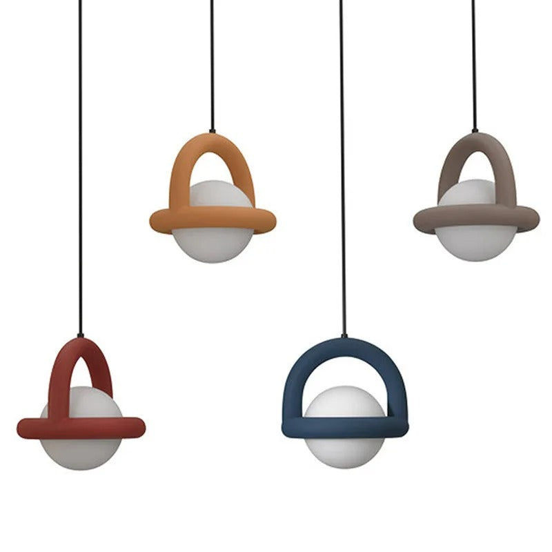 Acrylic Pendant Light With Colorful Globe Finish And LED NALANI