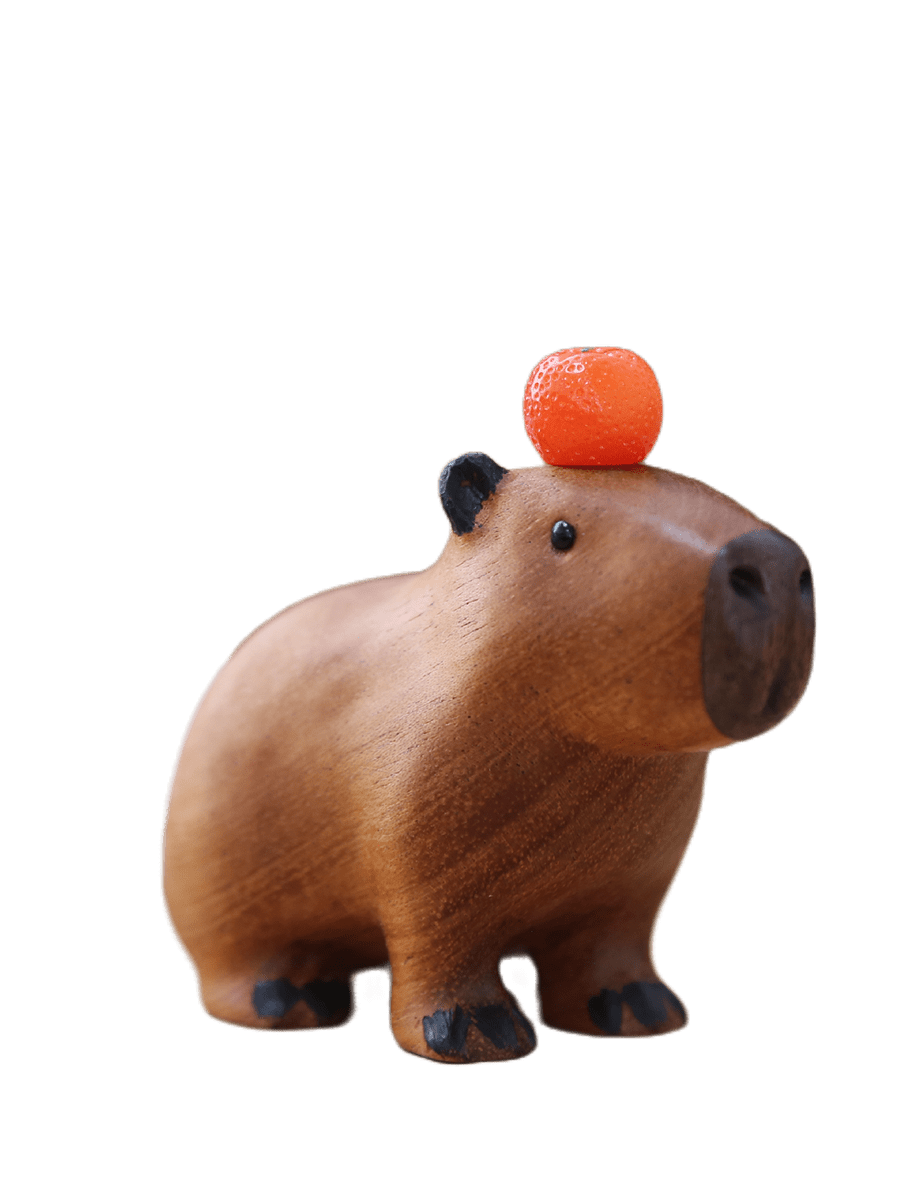Adorable Capybara and Oranges Wooden Ornament for Home Decoration NALANI