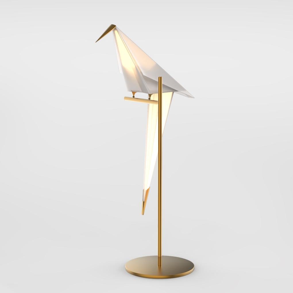Golden Table Lamp with Origami Crane Design for Elegant Interiors NALANI