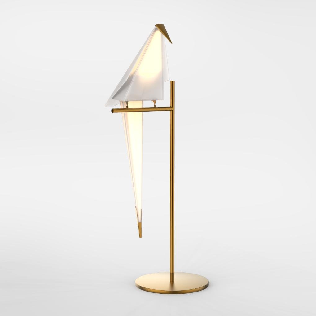 Golden Table Lamp with Origami Crane Design for Elegant Interiors NALANI