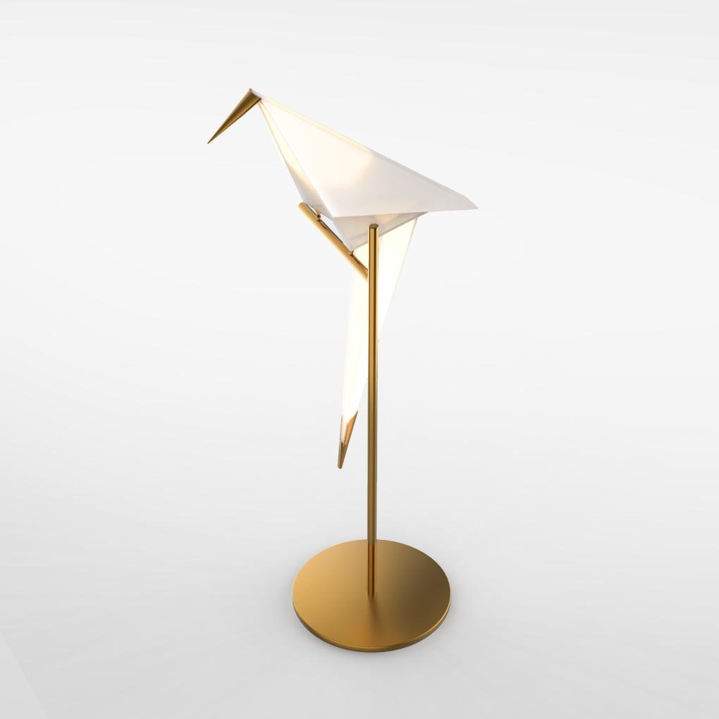 Golden Table Lamp with Origami Crane Design for Elegant Interiors NALANI