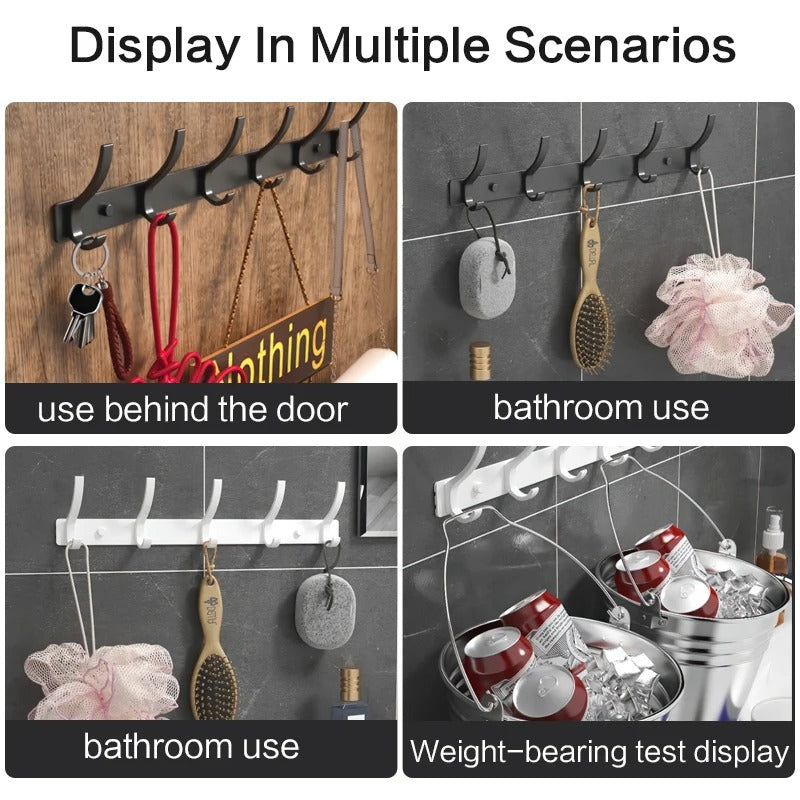 Durable Aluminum Wall Mounted Coat Rack With Six Hooks NALANI