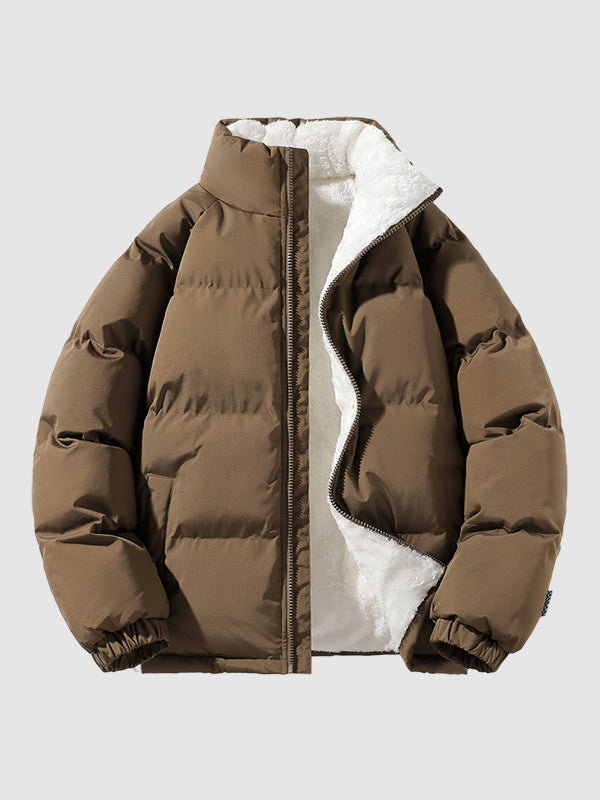 Mens Thick Puffer Jacket With Fleece Lining For Winter-Zomer Jassen-NaLani