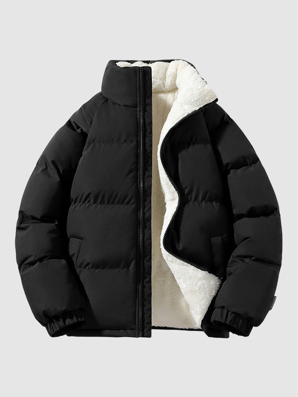 Mens Thick Puffer Jacket With Fleece Lining For Winter-Zomer Jassen-NaLani