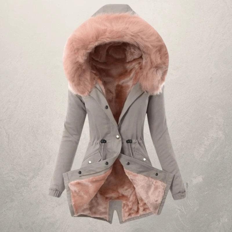 Liana | Women’s Parka Winter Jacket – Mid-Length Fit – Faux Fur Lined – Hooded with Button Closure