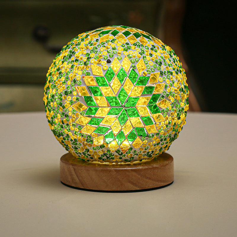 Dimmable Boho Baroque LED Glass Mosaic Table Lamp 9.5 cm Bohemia Vegetables NALANI