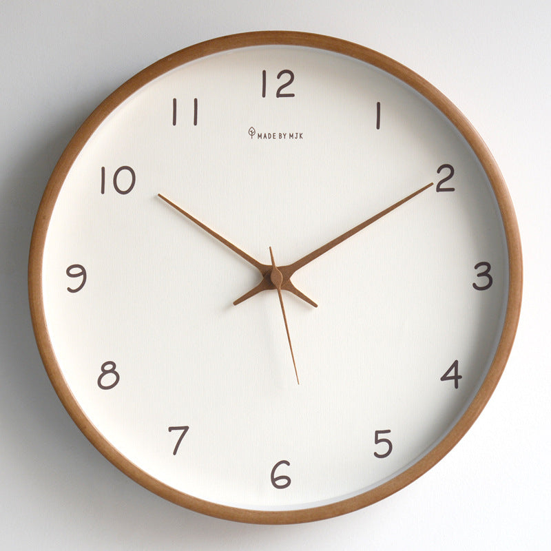 Simple Solid Wood Analogue Wall Clock For Home Decor NALANI