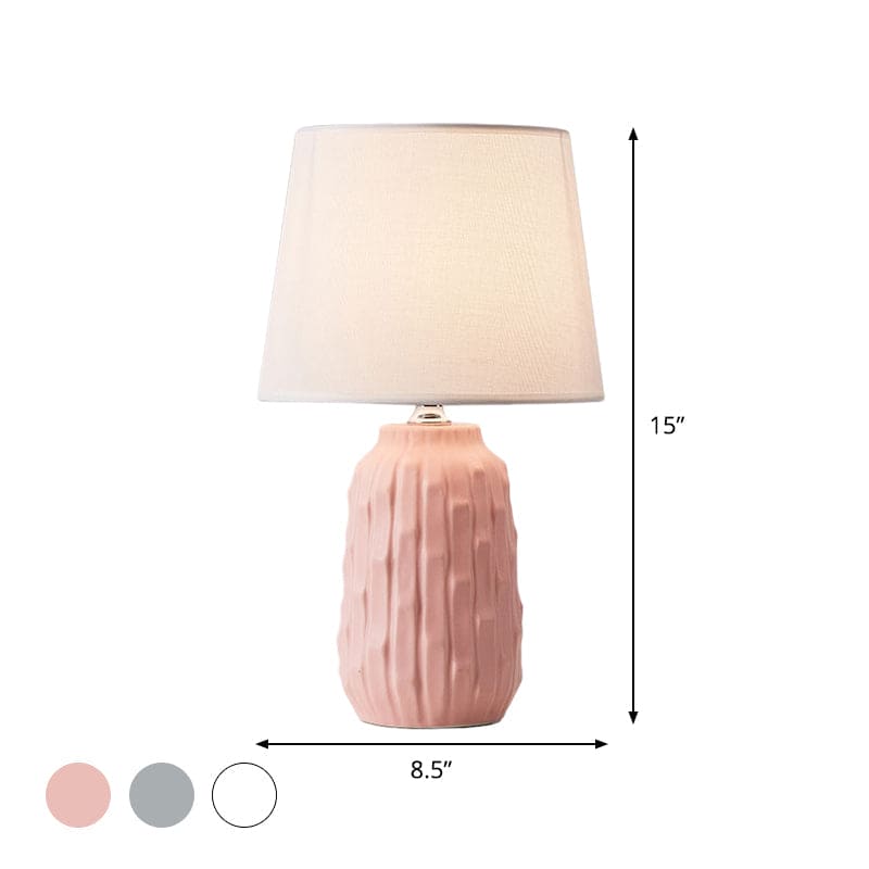 Designer Table Lamp with Conical Shade and Cylindrical Base NALANI