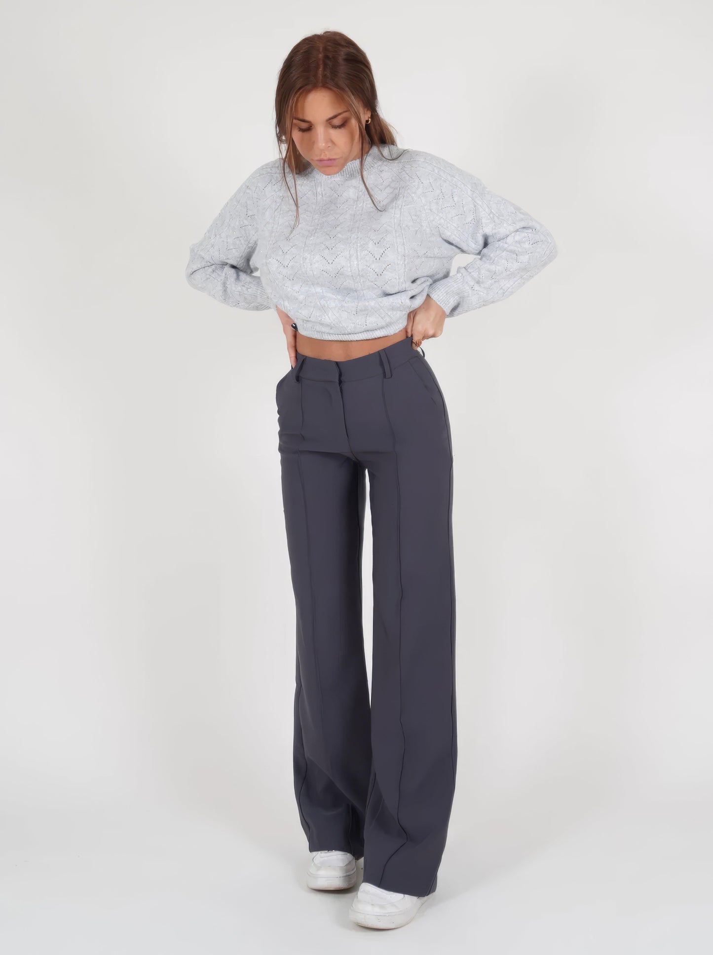 Nalani | Women's High-Waisted Wide-Leg Trousers - Tailored Fit - Full Length - Elegant & Versatile