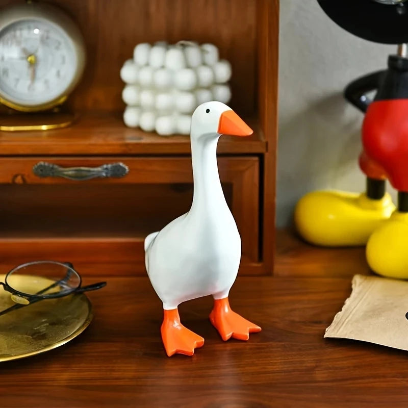 Magnetic Goose Keychain Home Decoration Resin Duck Sculpture for Desk NaLani
