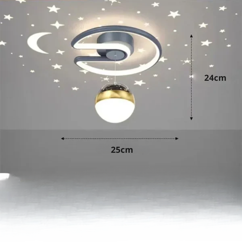 Dimmable LED Ceiling Light With Starry Sky Ambient Effect Gray 25 × 24 cm NALANI