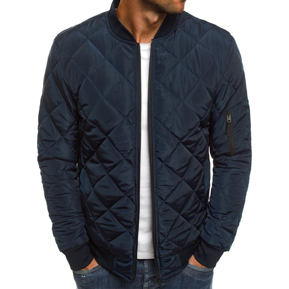 Fedar | Mens Quilted Jacket Regular Fit Diamond Stitch Ribbed Trim