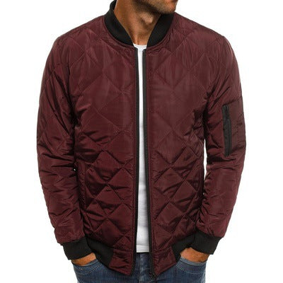 Fedar | Mens Quilted Jacket Regular Fit Diamond Stitch Ribbed Trim