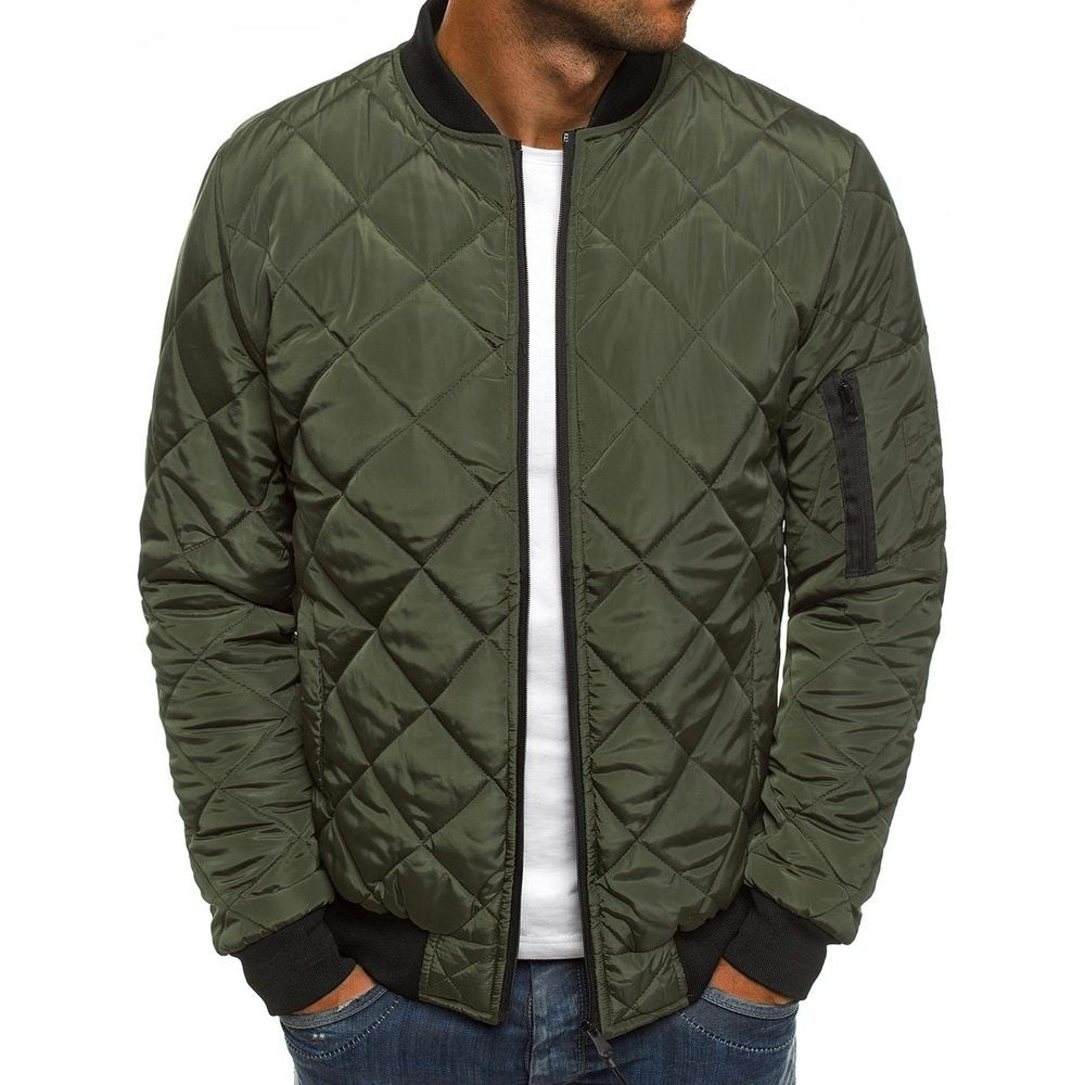 Fedar | Mens Quilted Jacket Regular Fit Diamond Stitch Ribbed Trim