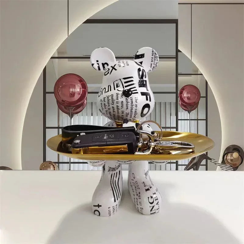 Graffiti Bear Ornament Figurine for Home Decoration and Desk Storage NaLani