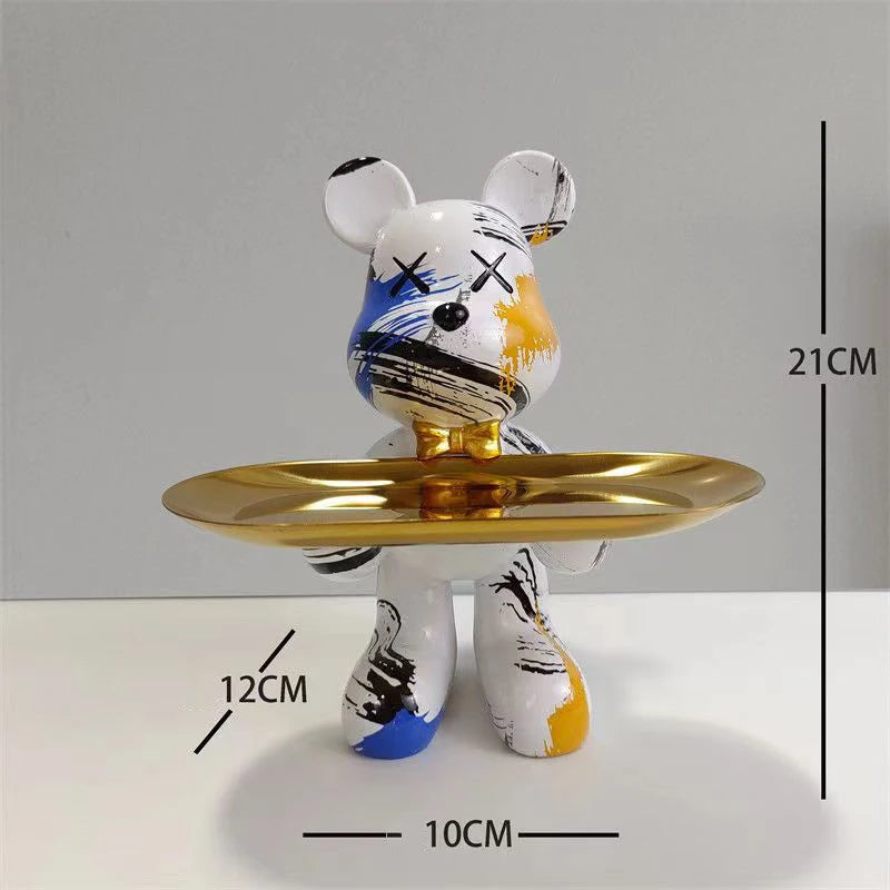 Graffiti Bear Ornament Figurine for Home Decoration and Desk Storage Vexin NaLani