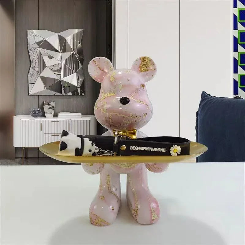 Graffiti Bear Ornament Figurine for Home Decoration and Desk Storage NaLani