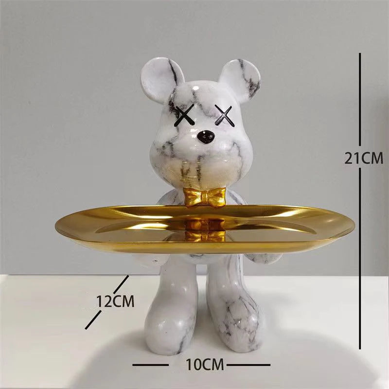 Graffiti Bear Ornament Figurine for Home Decoration and Desk Storage Umbran NaLani