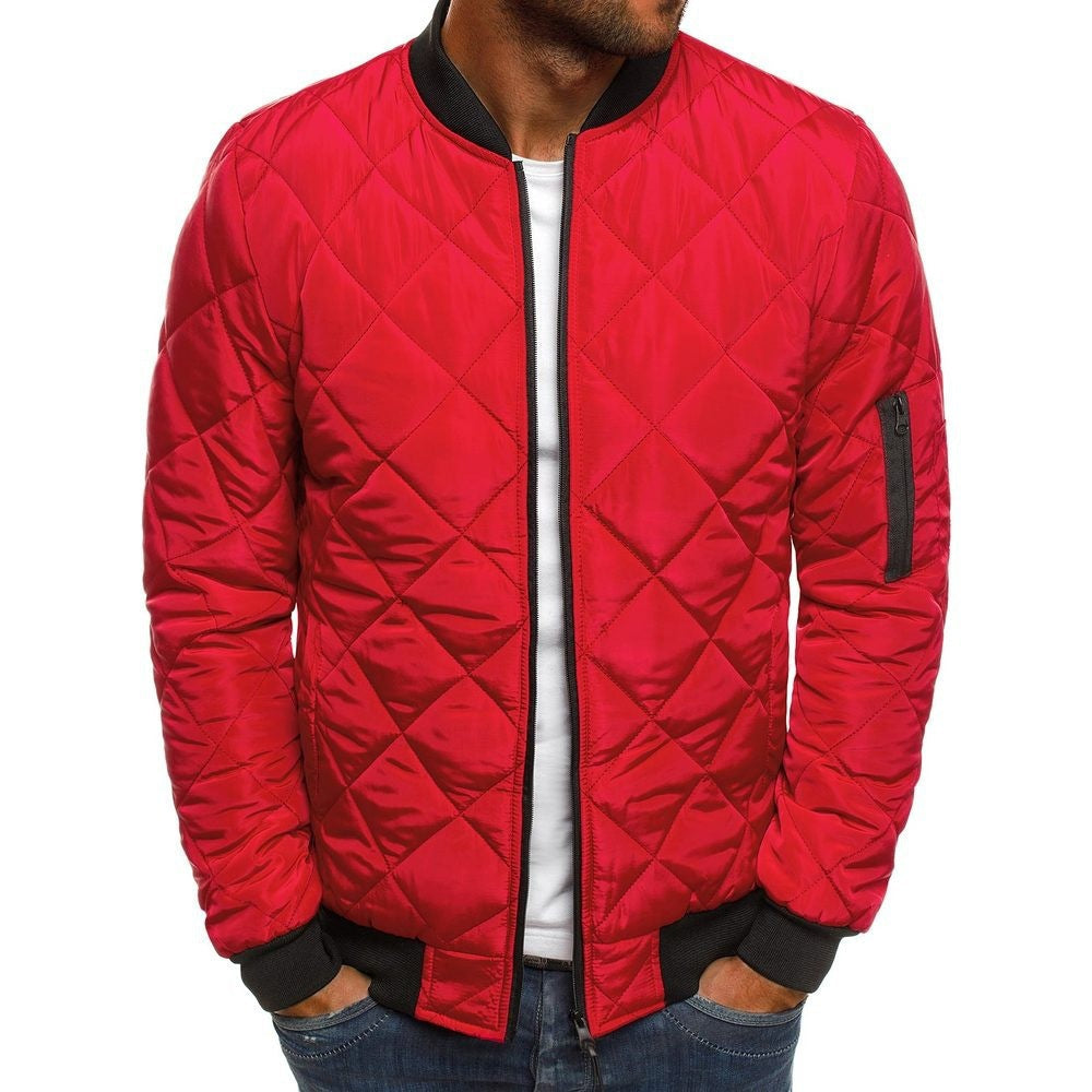 Fedar | Mens Quilted Jacket Regular Fit Diamond Stitch Ribbed Trim