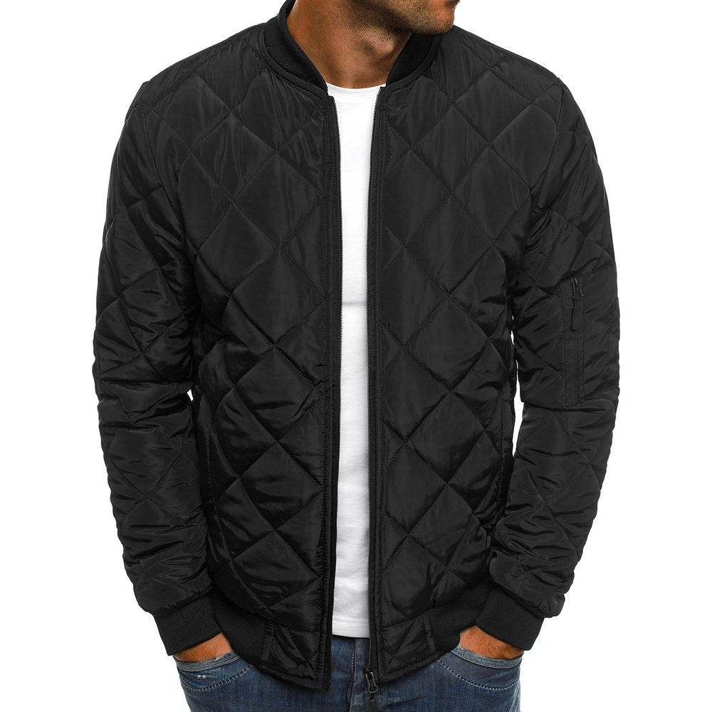 Fedar | Mens Quilted Jacket Regular Fit Diamond Stitch Ribbed Trim