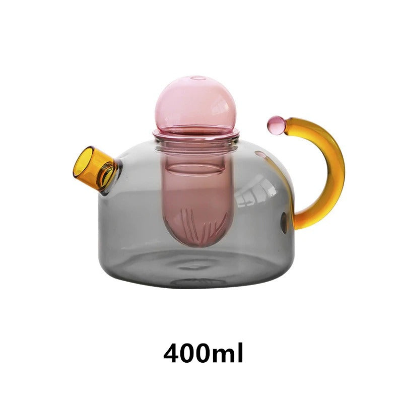 Neo Tokyo Teapot and Mug Set Modern Neon Glass Design Grey Teapot NaLani