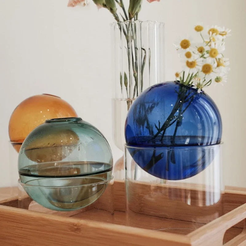 Nordic Minimalist Hydroponic Glass Vase for Bouquets NALANI