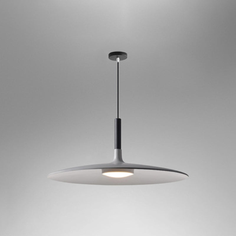 Flying Saucer LED Pendant Light Modern Minimalist Metal Grey 14" NALANI