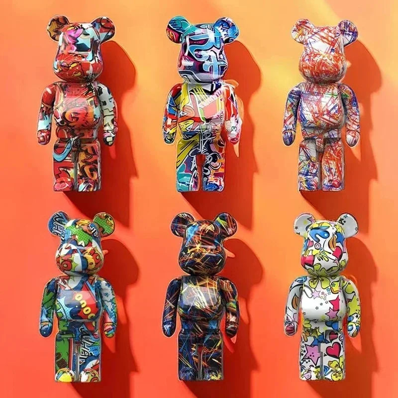 Graffiti Bear Figurine 10 Inch Abstract Animal Home Decor Storage Jar NaLani
