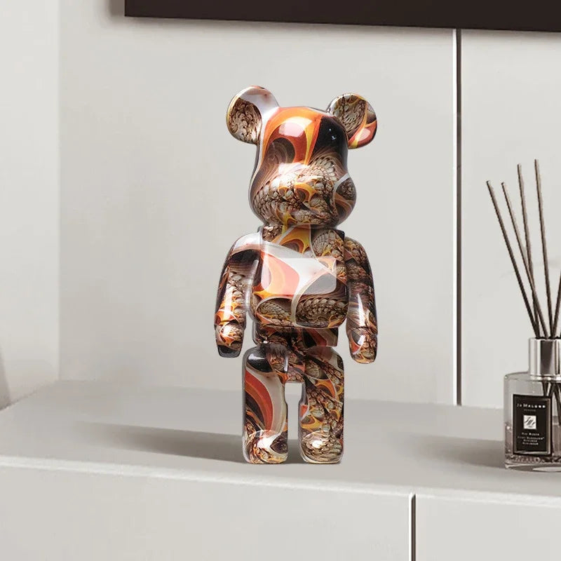 Graffiti Bear Figurine 10 Inch Abstract Animal Home Decor Storage Jar Brushpaw NaLani