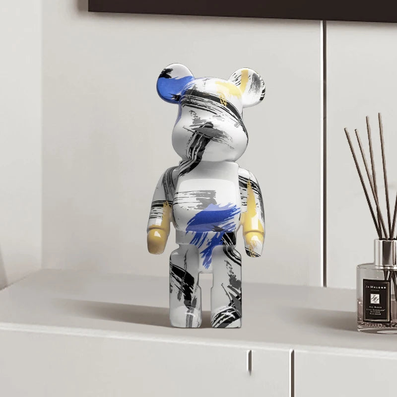 Graffiti Bear Figurine 10 Inch Abstract Animal Home Decor Storage Jar Smudgebear NaLani