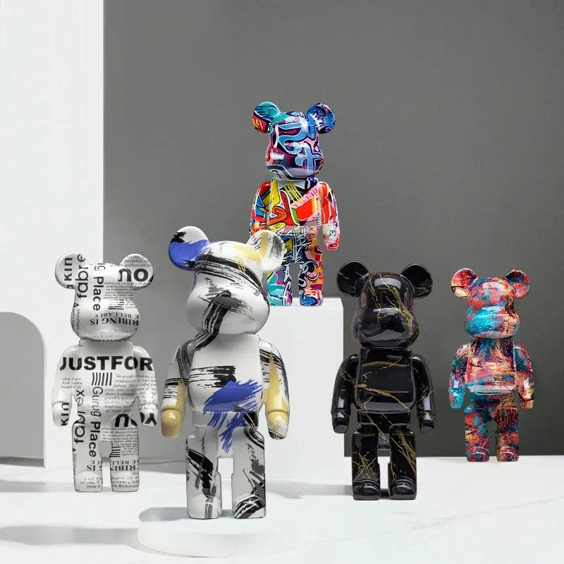 Graffiti Bear Figurine 10 Inch Abstract Animal Home Decor Storage Jar NaLani