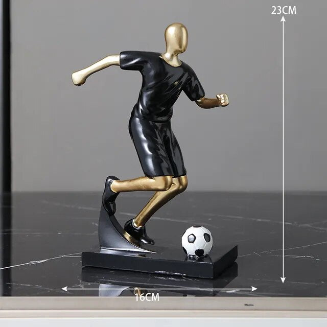 Abstract Football Player Figurine for Unique Home Decor and Artistry Mr. Dribble - Black NALANI