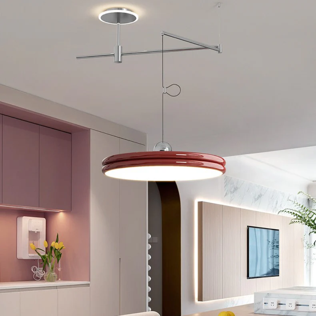Modern Adjustable Arm Pendant Light For Dining Table Red NALANI