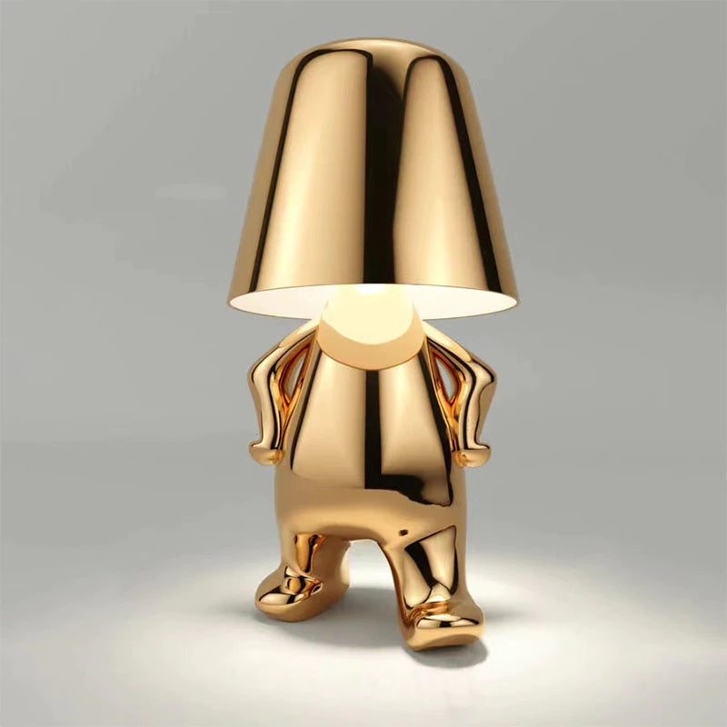 Unique Thinker Lamp Decor for Stylish Home Accent or Gift Gold - Who NaLani