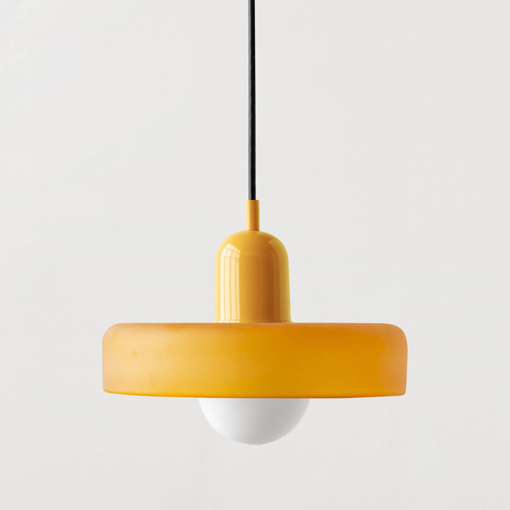 Modern Colored Glass Pendant Light for Stylish Interiors Yellow Yellow 25 x 18 cm NaLani