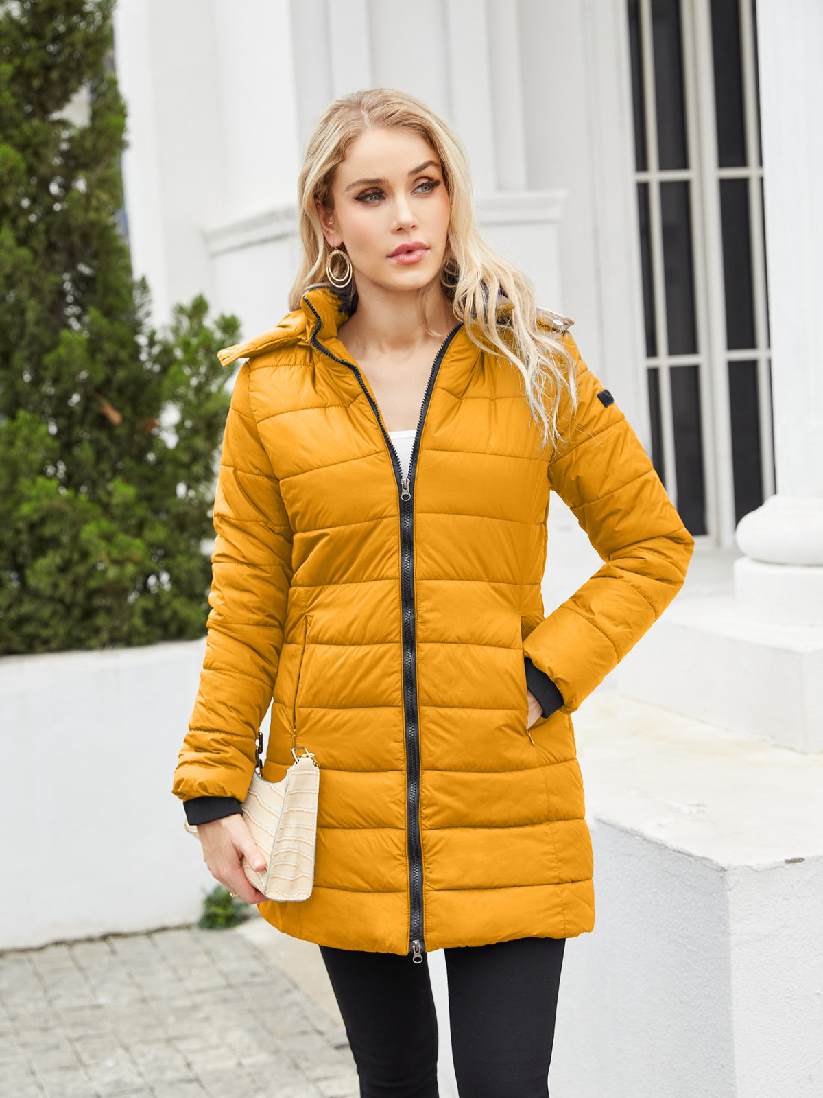 Puffer Winter Jacket For Warmth And Everyday Comfort Yellow NALANI