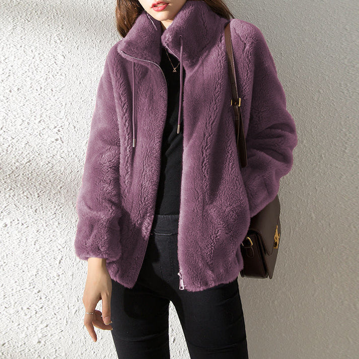 Soft Fluffy Faux Fur Coat For Winter Warmth And Style-Zomer Jassen-NaLani