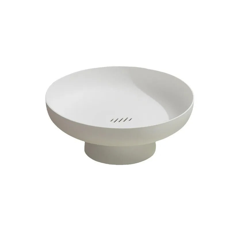 Elegant Fruit Bowl with Drainage System for Freshness and Style White NaLani