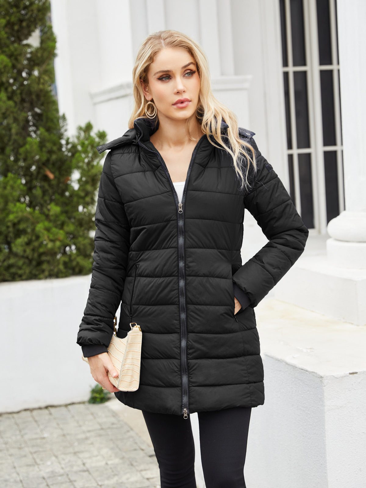 Puffer Winter Jacket For Warmth And Everyday Comfort Black NALANI