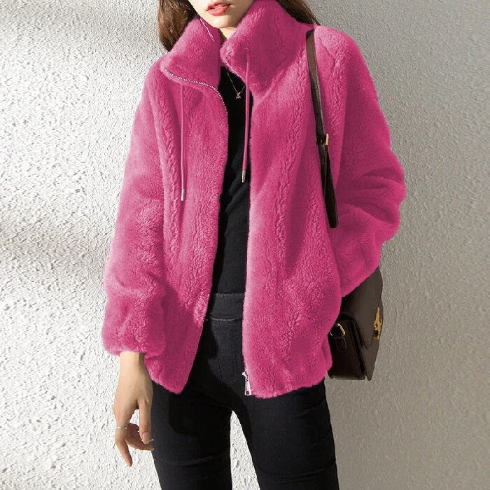 Soft Fluffy Faux Fur Coat For Winter Warmth And Style-Zomer Jassen-NaLani