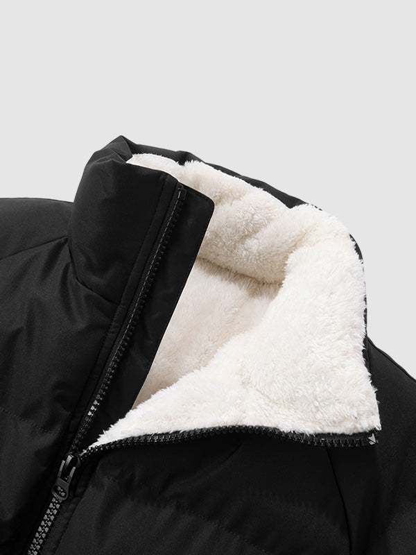 Mens Thick Puffer Jacket With Fleece Lining For Winter-Zomer Jassen-NaLani