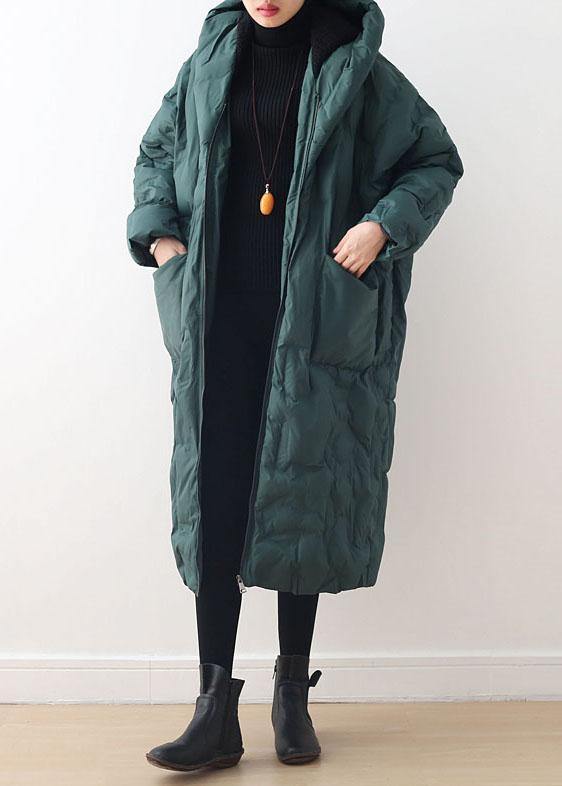 Warm Down Jacket With Original Literary Retro Style Green NALANI