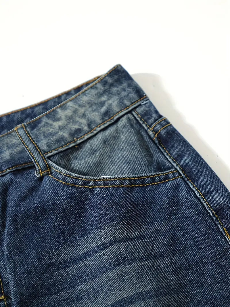 Caleni | Women's high-waisted casual loose denim jeans