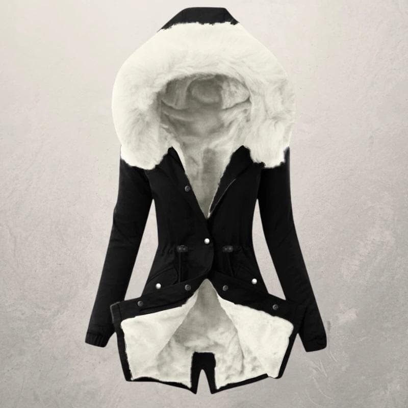 Liana | Women’s Parka Winter Jacket – Mid-Length Fit – Faux Fur Lined – Hooded with Button Closure