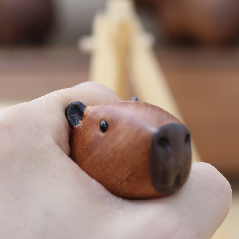 Adorable Capybara and Oranges Wooden Ornament for Home Decoration NALANI