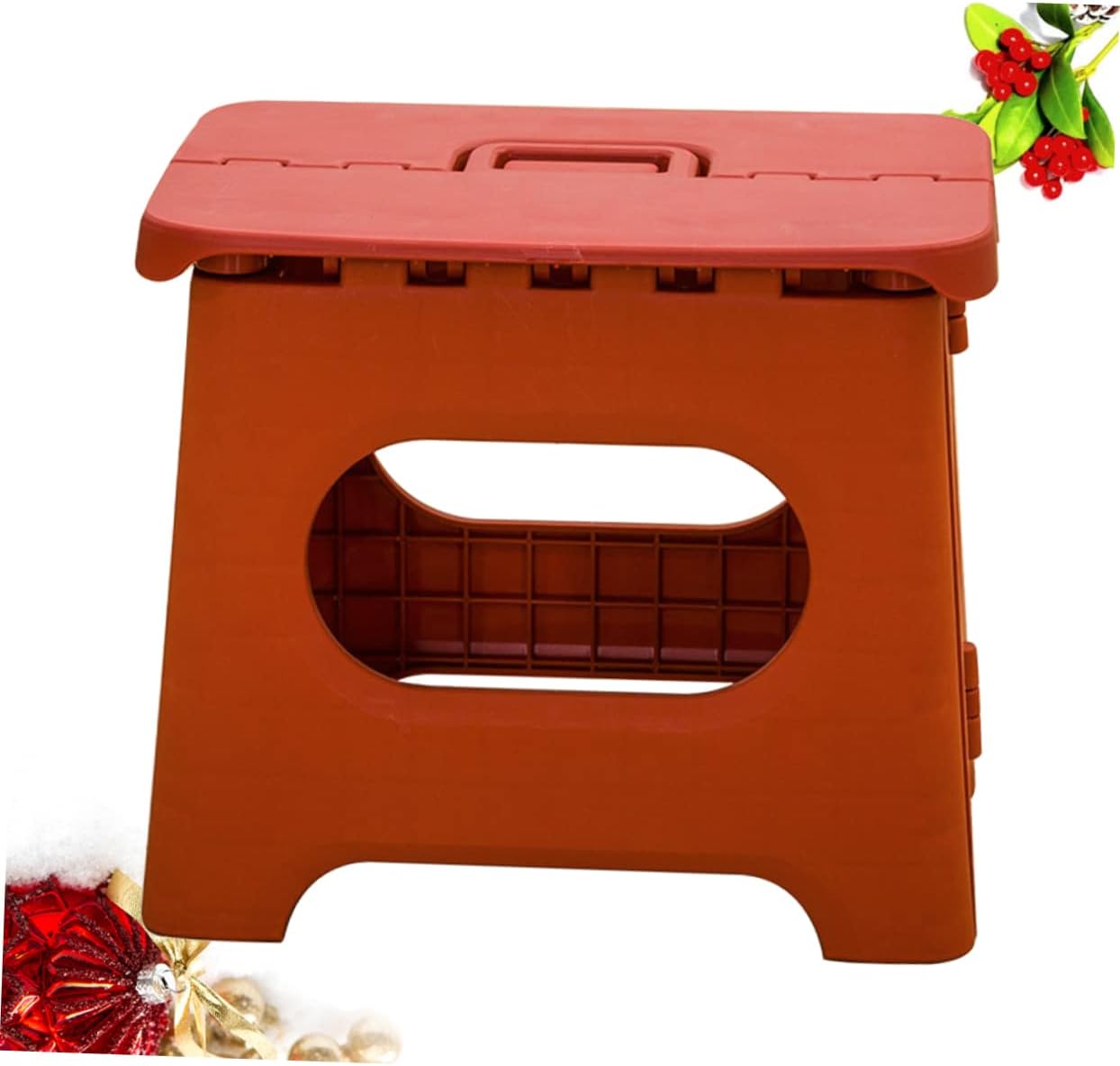 Lightweight Portable Foldable Step Stool With Carry Handle Red Medium NALANI