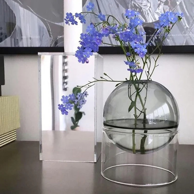 Nordic Minimalist Hydroponic Glass Vase for Bouquets NALANI