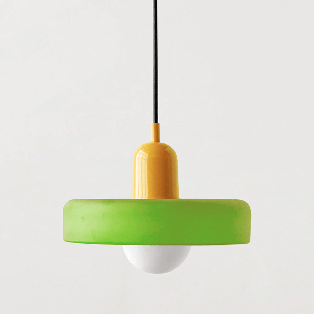 Modern Colored Glass Pendant Light for Stylish Interiors Light Green Yellow 25 x 18 cm NaLani