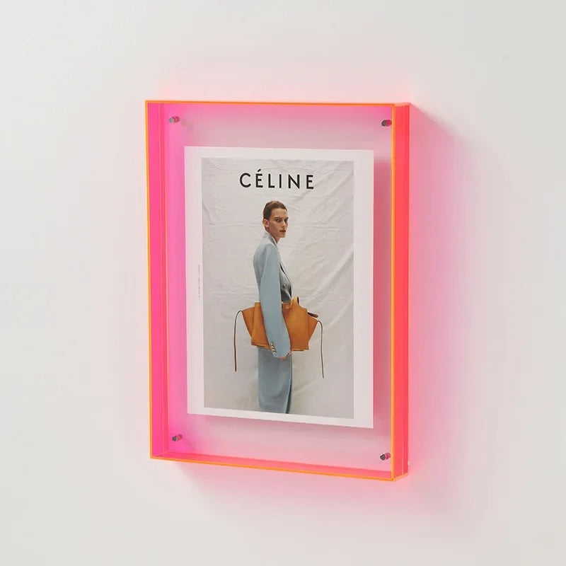 Sleek Modern Photo Frames with Vibrant Colored Edges Pink NaLani